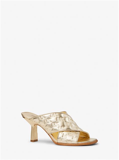 Gideon Logo Embossed Metallic Mule 